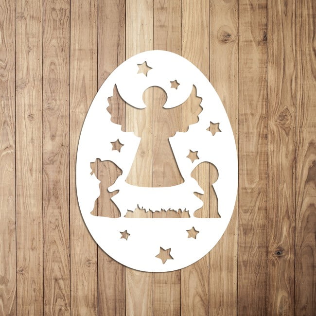 Ozdoba wielkanocna aniołek w pisance - obrazek 5