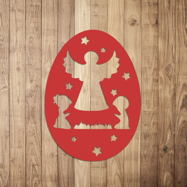 Ozdoba wielkanocna aniołek w pisance - obrazek 4