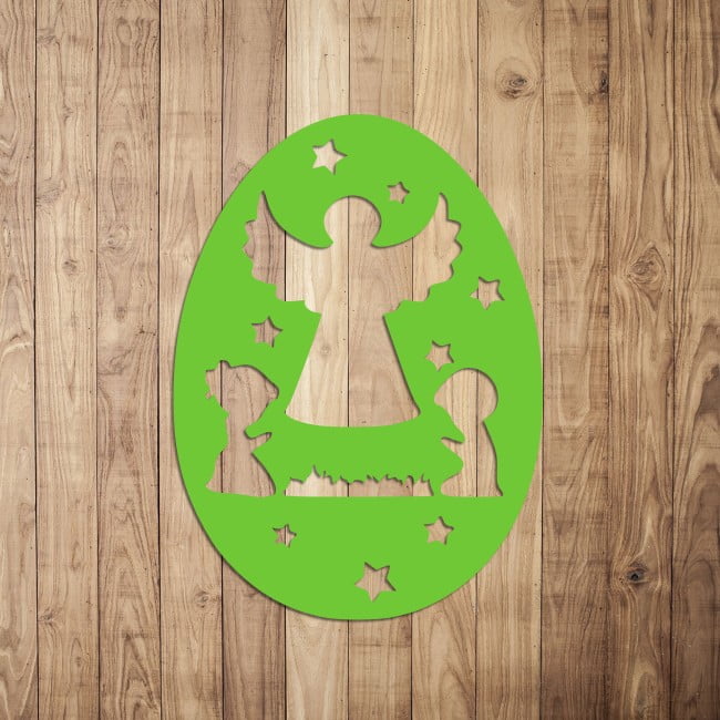 Ozdoba wielkanocna aniołek w pisance - obrazek 3