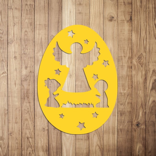 Ozdoba wielkanocna aniołek w pisance - obrazek 2