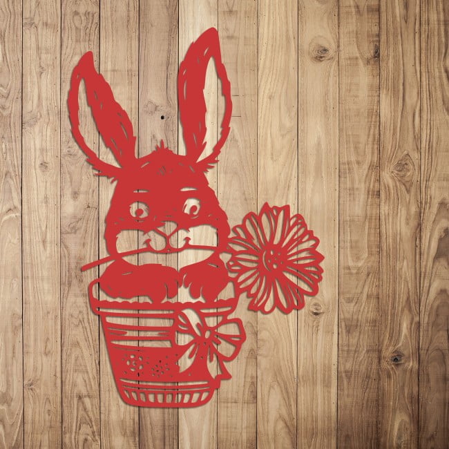 Ozdoba wielkanocna królik w dzbanku z kwiatkiem - obrazek 5