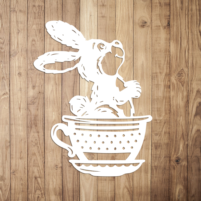 Ozdoba wielkanocna zajączek w filiżance