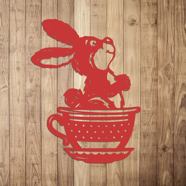 Ozdoba wielkanocna zajączek w filiżance - obrazek 2