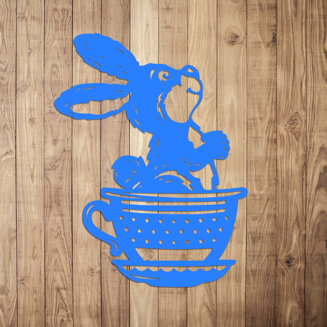 Ozdoba wielkanocna zajączek w filiżance - obrazek 3