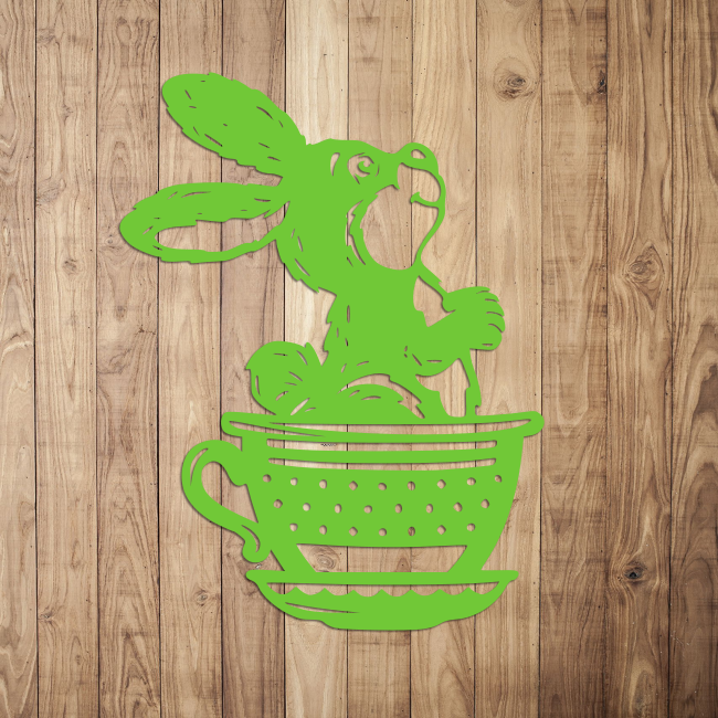 Ozdoba wielkanocna zajączek w filiżance - obrazek 4