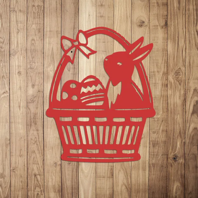 Ozdoba wielkanocna zajączek w koszyku z pisankami - obrazek 4