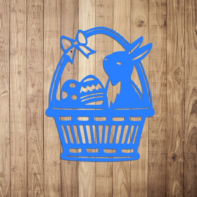 Ozdoba wielkanocna zajączek w koszyku z pisankami - obrazek 5