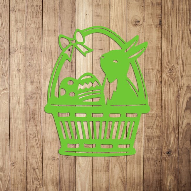 Ozdoba wielkanocna zajączek w koszyku z pisankami - obrazek 3