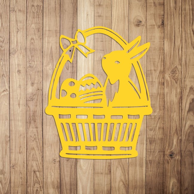 Ozdoba wielkanocna zajączek w koszyku z pisankami - obrazek 2