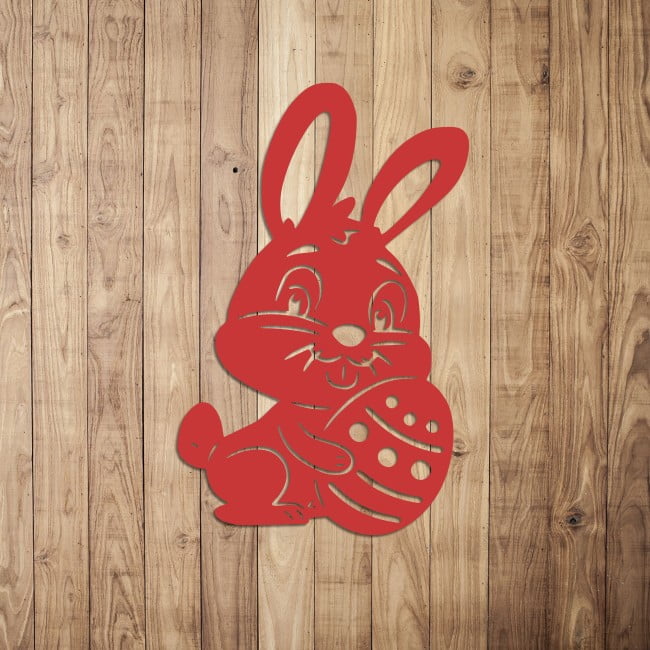 Ozdoba wielkanocna królik z pisanką - obrazek 2