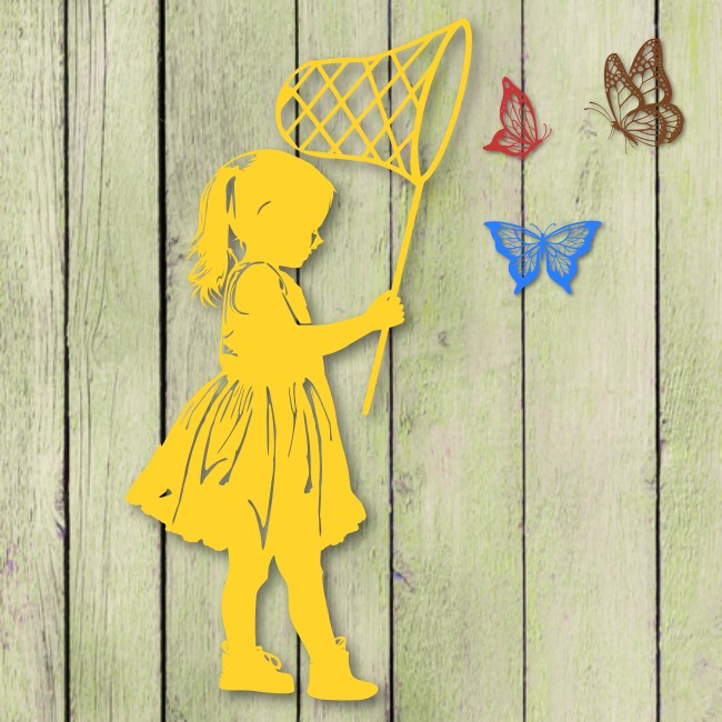 Dziewczynka z siatką na motyle