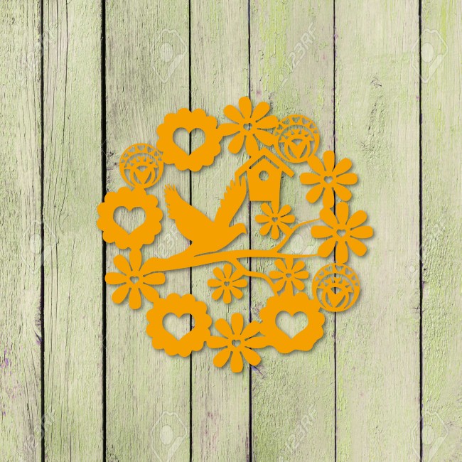 dekoracja kwiaty i ptak - obrazek 4