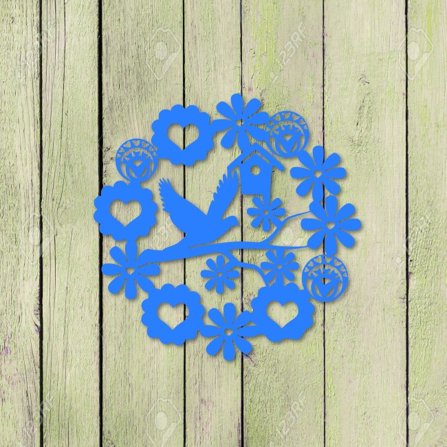 dekoracja kwiaty i ptak - obrazek 3