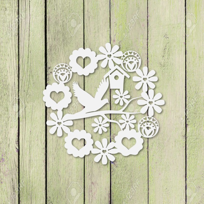 dekoracja kwiaty i ptak